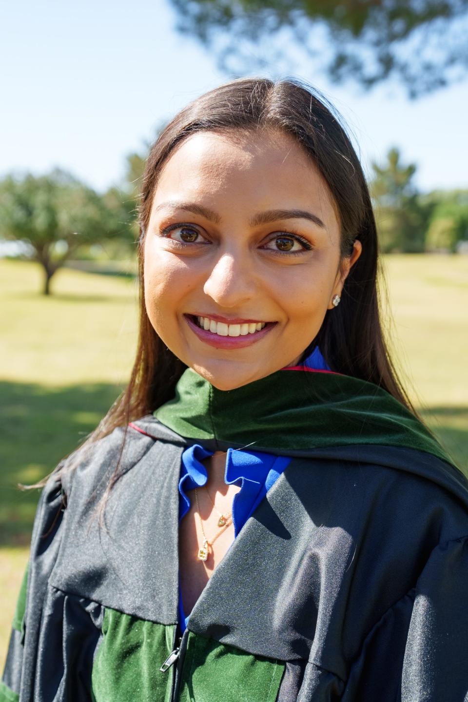 Maya Patel poses for a photo at a park near her home in Scottsdale on May 7, 2022.