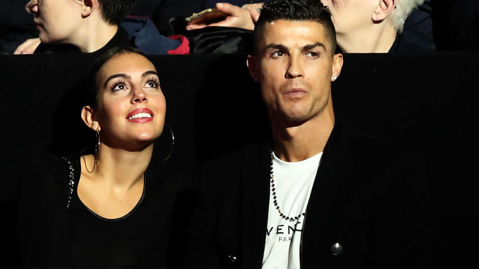 Cristiano Ronaldo with his girlfriend at the Nitto ATP Finals. Pic: Getty