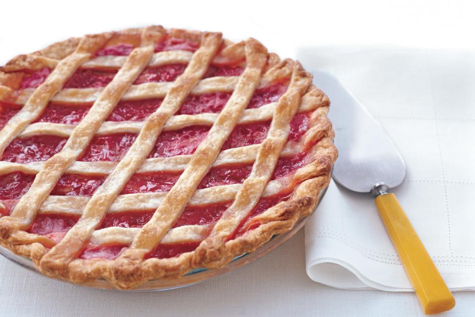 Lattice-Topped Strawberry-Rhubarb Pie