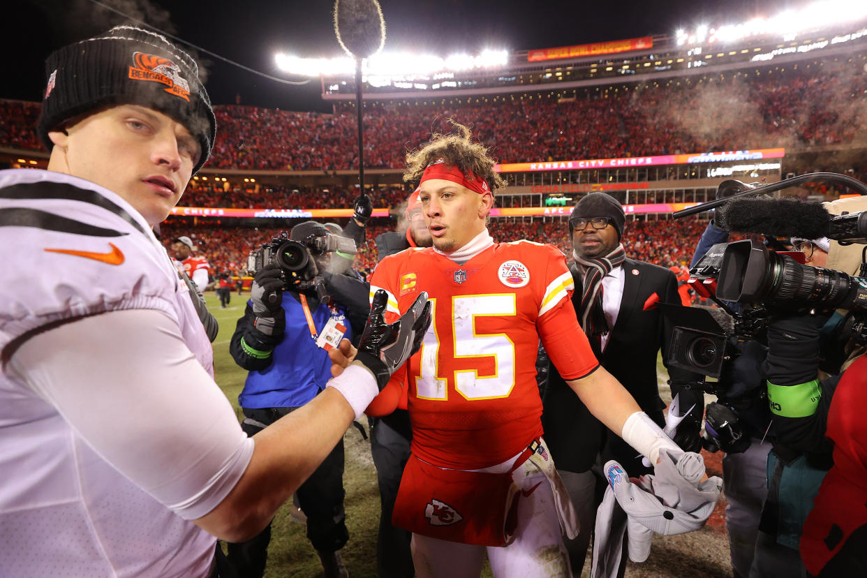 Cincinnati's Joe Burrow is due a hefty raise. Will it be akin to the extension Patrick Mahomes took? (Photo by Kevin C. Cox/Getty Images)