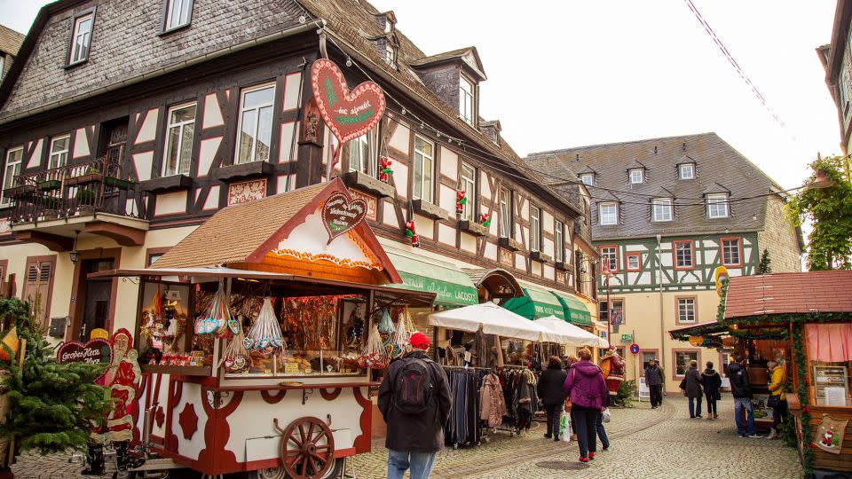 This riverside town in Germany's Rhine Valley is a great destination to visit at Christmas time. - Elizabeth Beard/Moment Unreleased RF/Getty Images