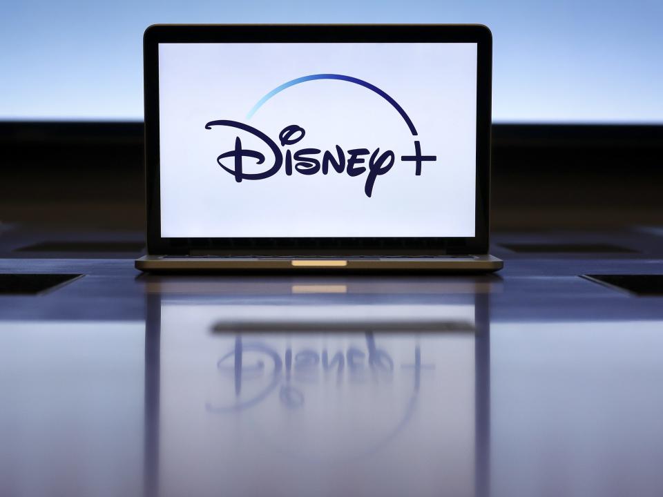 Disney Plus logo on laptop