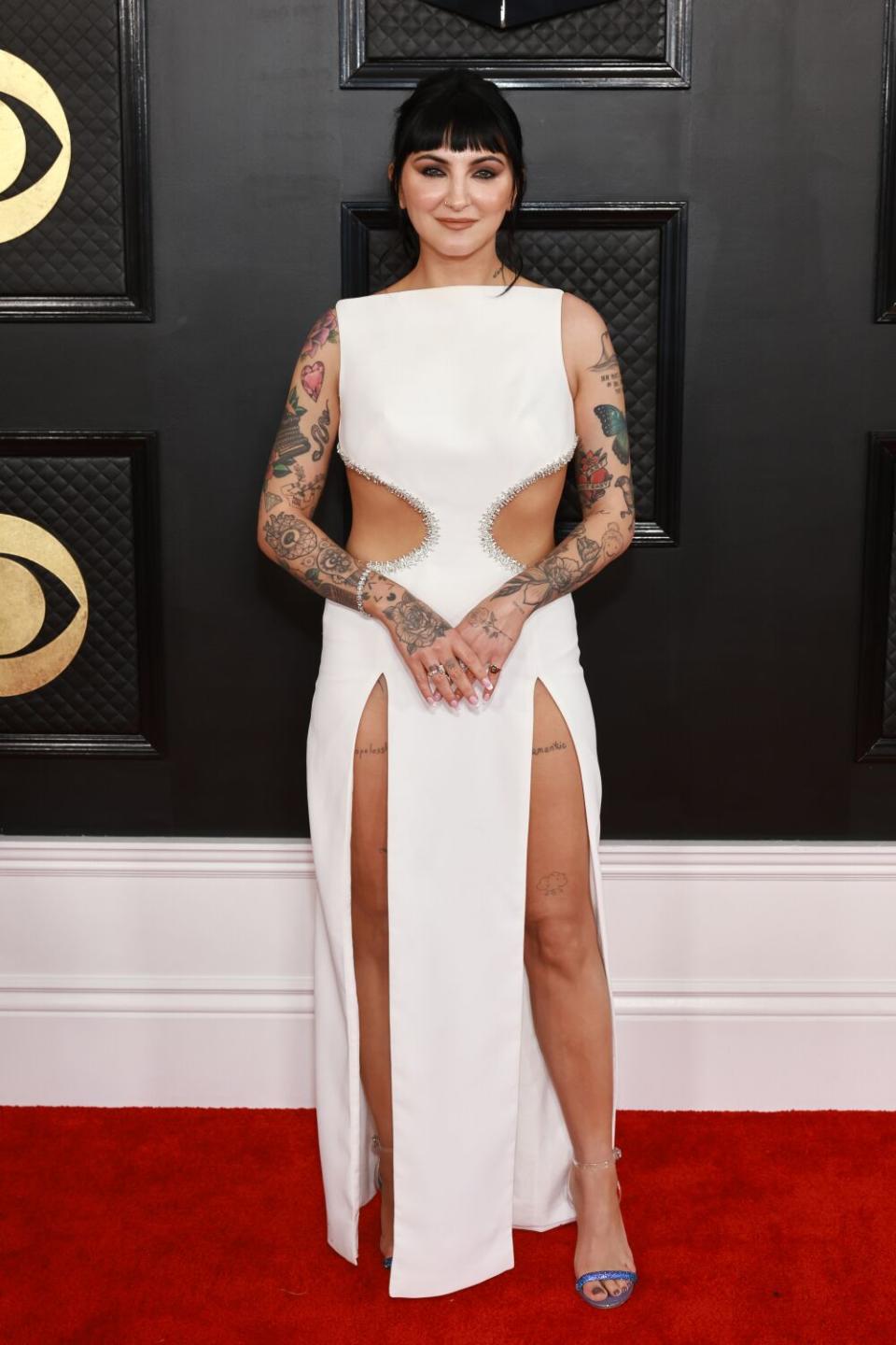 Julia Michaels on the 2023 Grammy Awards red carpet.