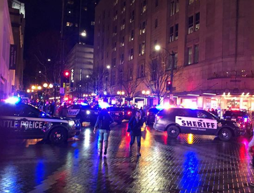 Police and emergency services are seen at the scene on Wednesday night. Source: putzcourier/Instagram