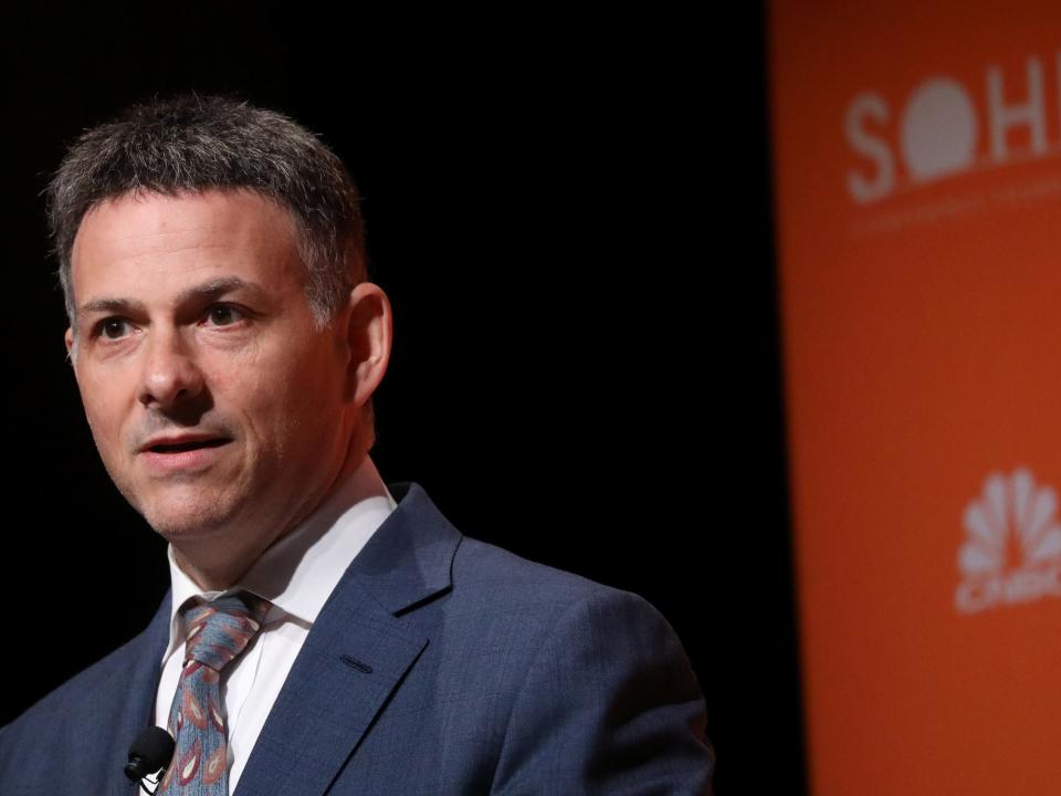 David Einhorn speaking at the SOHN conference in New York, May 6, 2019.