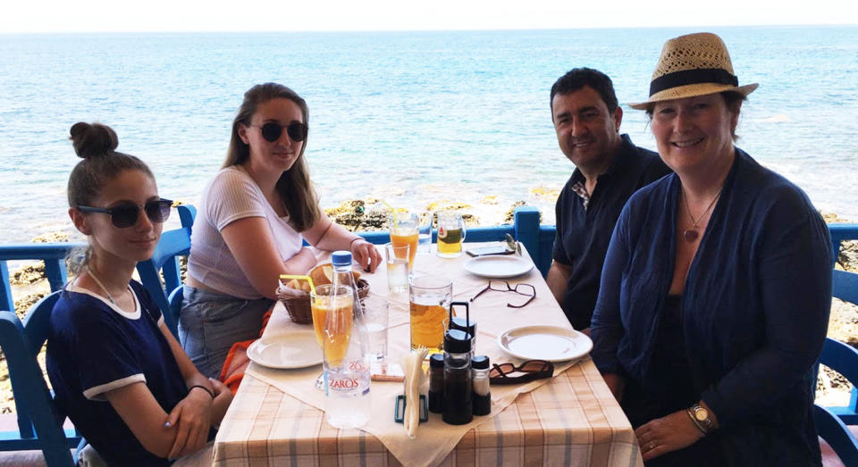 Jo pictured with her partner and two daughters. [Photo: Jo Tocher]