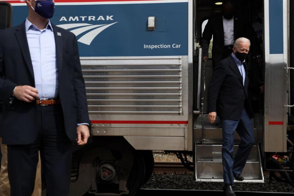 Biden en un tren