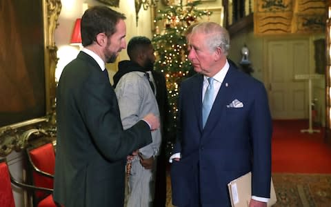 Gareth Southgate, the England manager, at Clarence House - Credit: PA