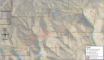 APPENDIX 1: Surveyed Drill Hole Collar locations (CNW Group/North Peak Resources Ltd.)