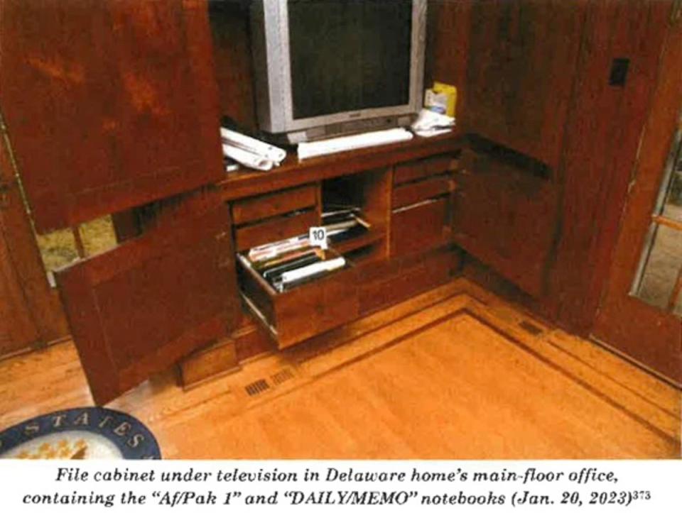 File cabinet in Delaware home office (DOJ)