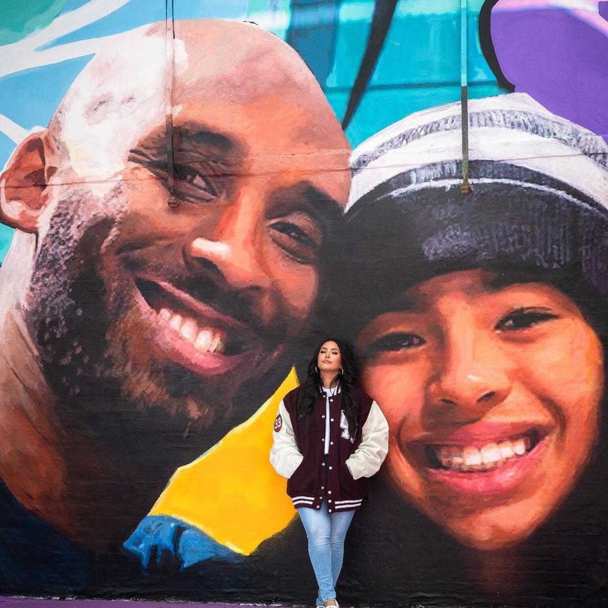 Vanessa Bryant Poses in Front of Mural of Kobe and Gianna in Philadelphia