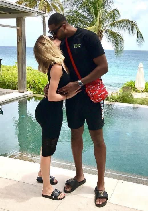 Khloe is thought to be pregnant with Tristan Thompson, pictured here together before the rumours began. Source: Instagram/KhloeKardashian