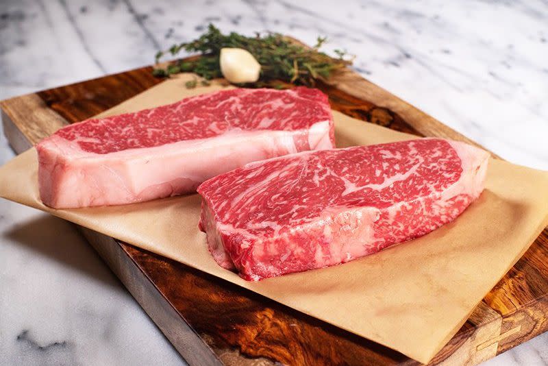 American Wagyu Kobe Beef Style Signature Strip Steaks (2 Per Pack)