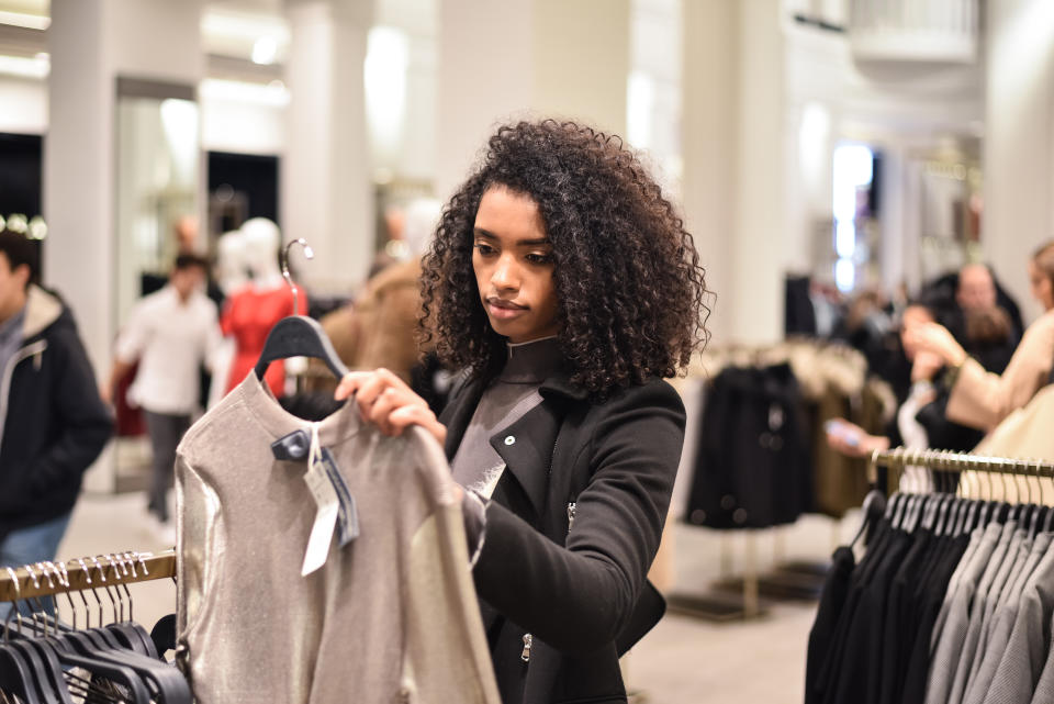 young woman doing shopping in a store