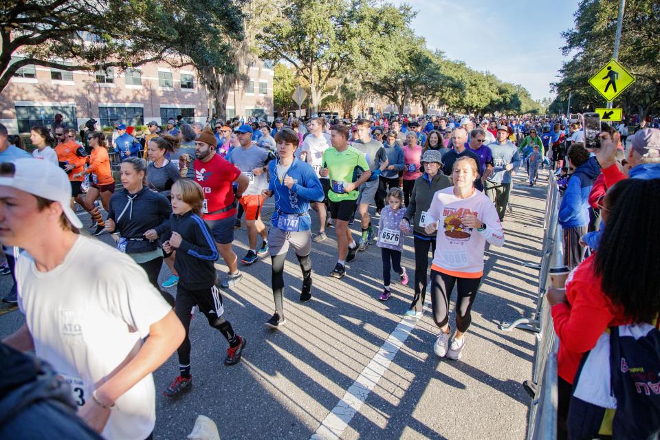 Hundreds of Tallahasseeans gathered in Southwood to participate in the annual Turkey Trot on Thanksgiving Day, Thursday, Nov. 25, 2021.