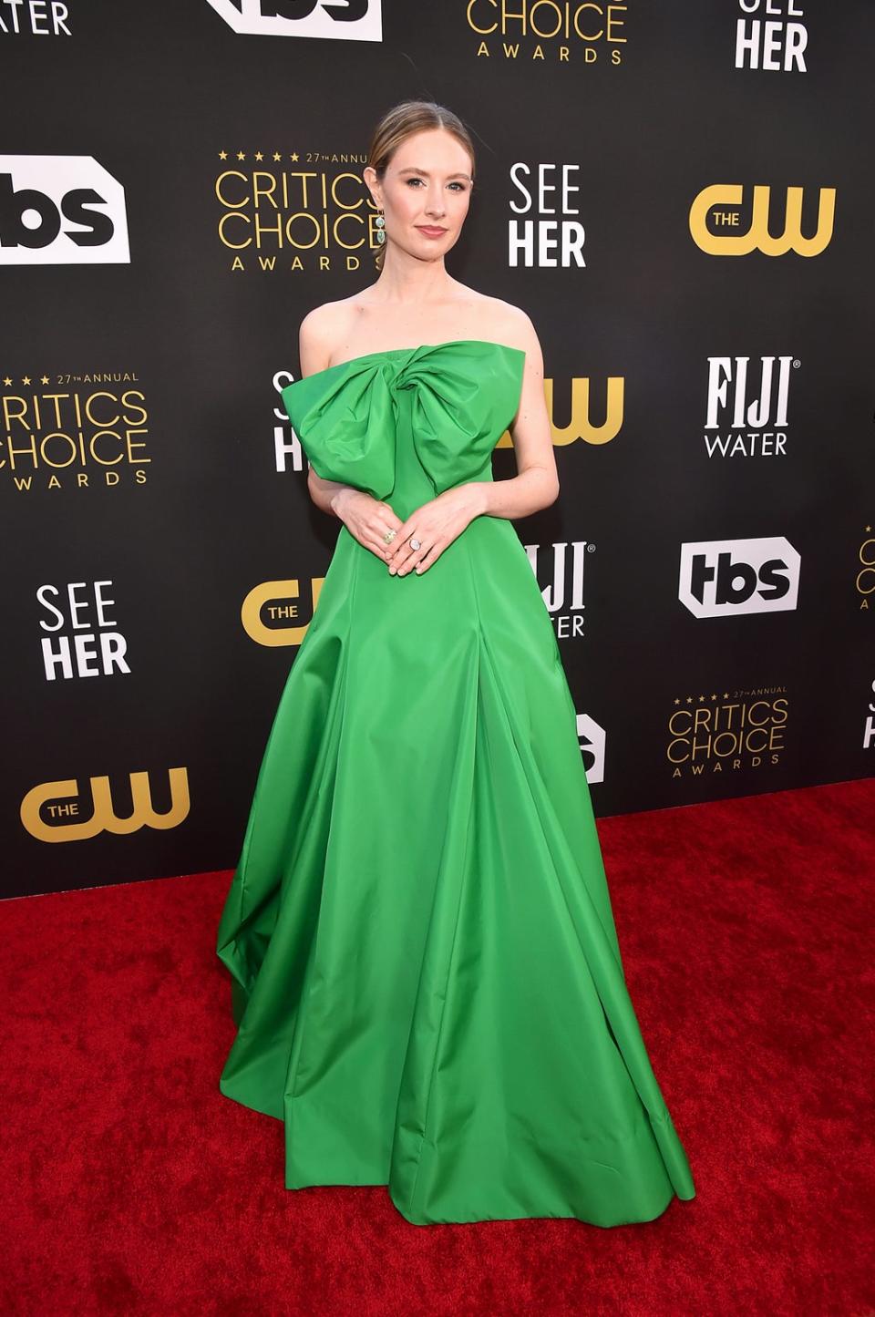 Thompson opted for a dramatic green gown (Getty Images for Critics Choice)