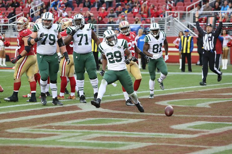 Bilal Powell finished the 2016 season with a surge, but now finds himself stuck in committee. (Photo by Al Pereira/Getty Images)