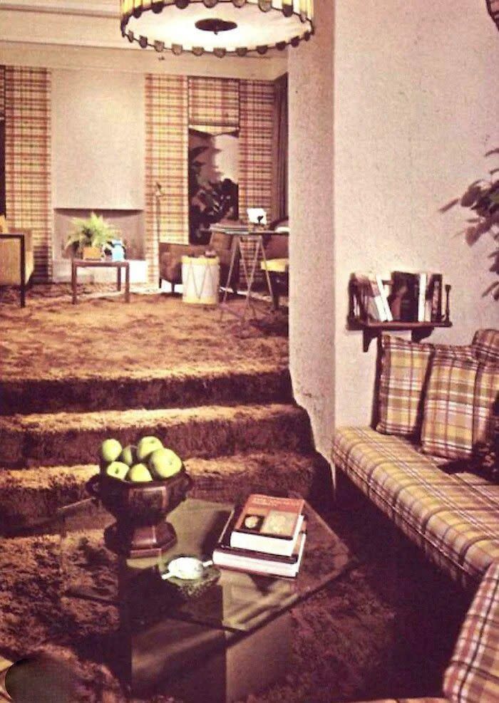 sunken 70s living room