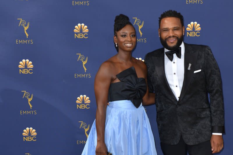 Anthony Anderson (R) and Alvina Stewart attend the Primetime Emmy Awards in 2018. File Photo by Christine Chew/UPI
