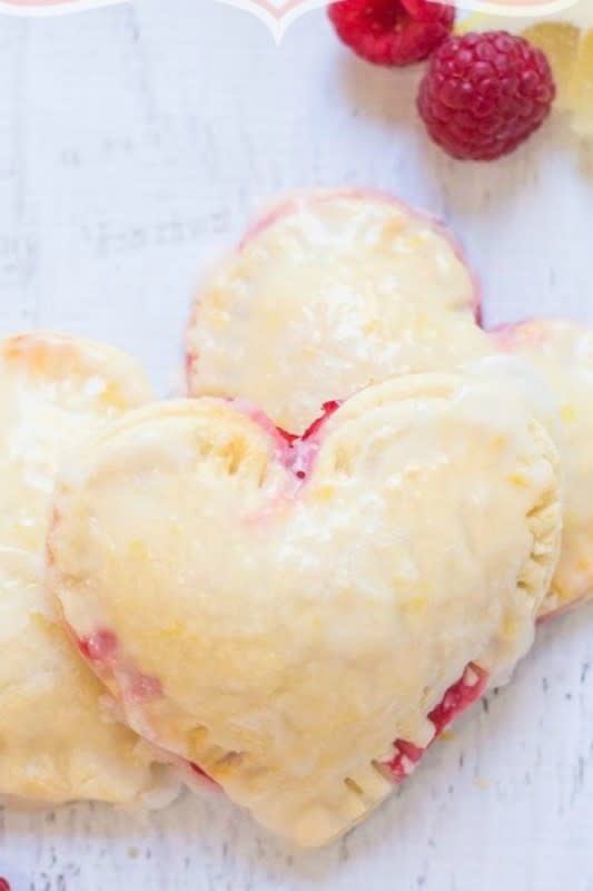 <p>The Organic Kitchen</p><p>It’s time to make sweets for your sweet. Valentine’s Day is right around the corner. And nothing says ‘love’ like these sweet Raspberry Lemon Hand Pies for Two!</p><p><strong>Get the recipe: <a href="https://www.theorganickitchen.org/raspberry-lemon-hand-pies-with-gluten-free-option/" rel="nofollow noopener" target="_blank" data-ylk="slk:Raspberry Lemon Hand Pies for Two;elm:context_link;itc:0;sec:content-canvas" class="link rapid-noclick-resp">Raspberry Lemon Hand Pies for Two</a></strong></p>