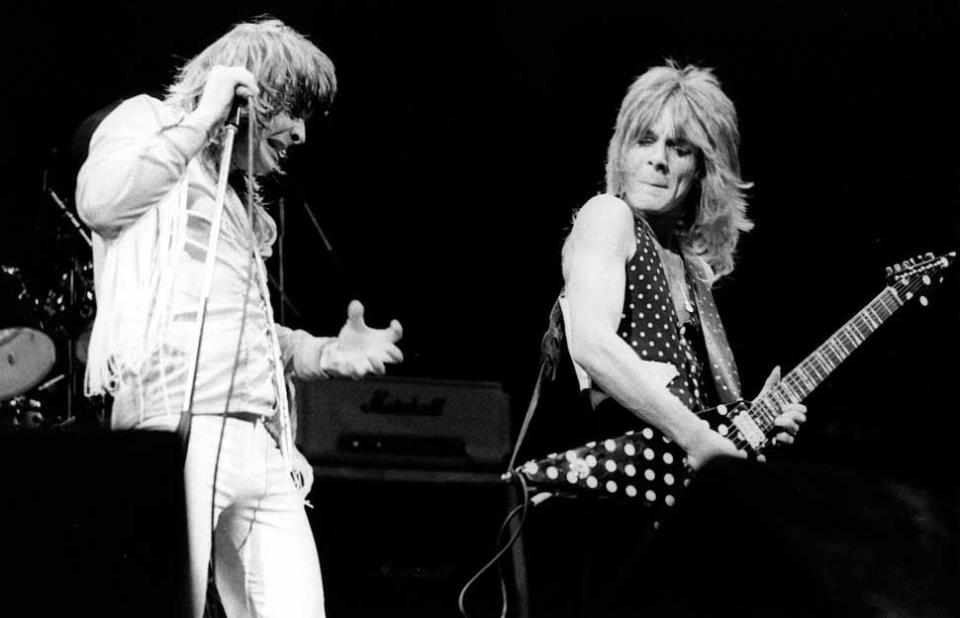 Ozzy Osbourne and Randy Rhoads onstage