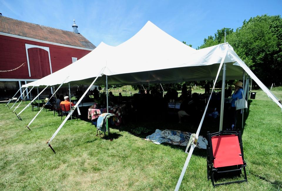A large tent was erected at Rockland Estate Sunday where speakers and re-enactors appeared as part of a Juneteenth celebration.
