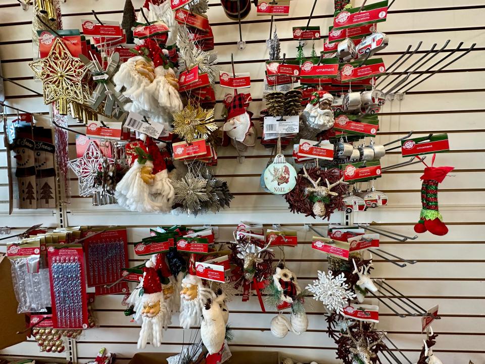 Christmas ornaments at Dollar Tree.