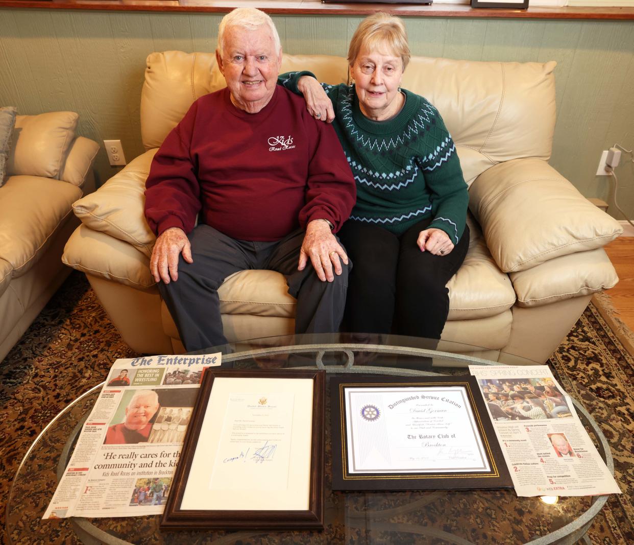 Dave and Judy Gorman will be retiring from hosting the Brockton Kids Road Races after organizing for 47 years. They are pictured at their home on Friday, April 12, 2024.