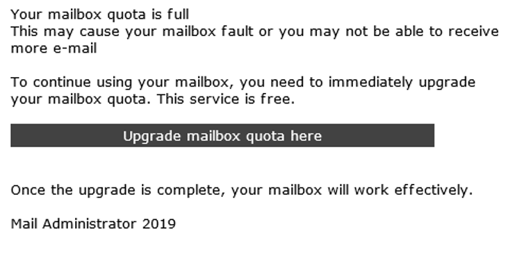 <em>A scam telling you your mail box full is designed to make you click on a link. (Source: Damien Manuel)</em>