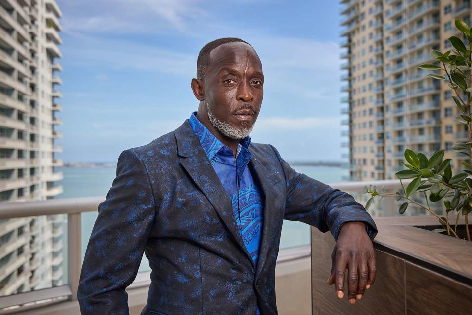 <p>Rodrigo Varela/Getty</p> Michael K. Williams in March 2021