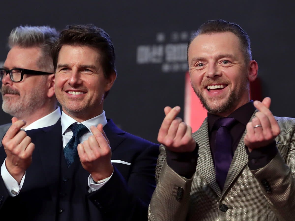 Tom Cruise (left) and Simon Pegg (Han Myung-Gu/Getty Images for Paramount Pictures)