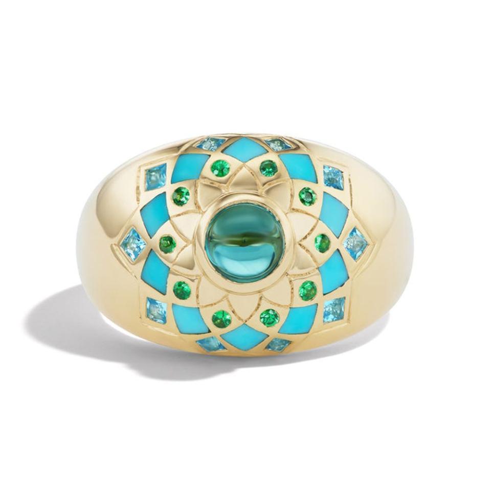 <p><a href="https://orlymarcel.com/products/temple-mandala-dome-inlay-ring?variant=43206832881815" rel="nofollow noopener" target="_blank" data-ylk="slk:Shop Now;elm:context_link;itc:0;sec:content-canvas" class="link ">Shop Now</a></p><p>Temple Mandala Dome Inlay Ring</p><p>orlymarcel.com</p><p>$4800.00</p>