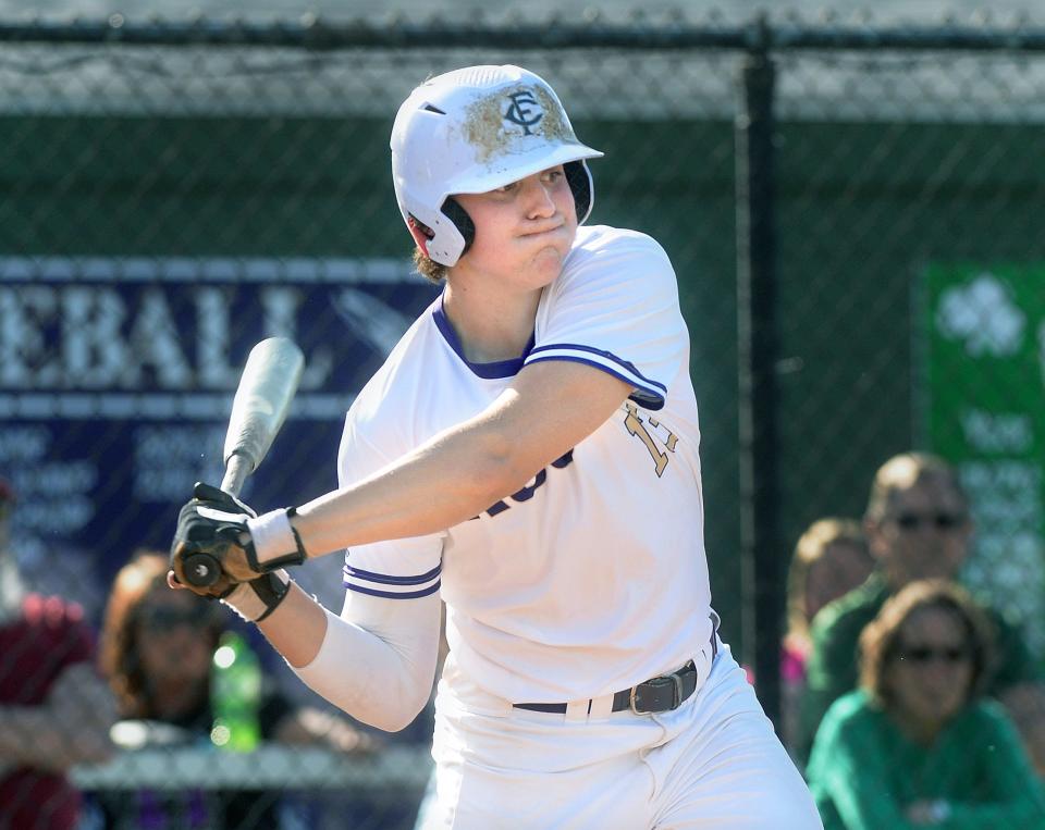 Jacksonville Routt's Ryan Oswald bats during the game against Pleasant Plains Thursday, May 4, 2023.