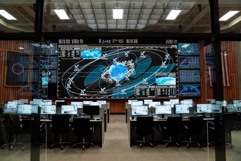 The design team looked to the guidance of Elon Musk’s Spacex for the Space Force control room.