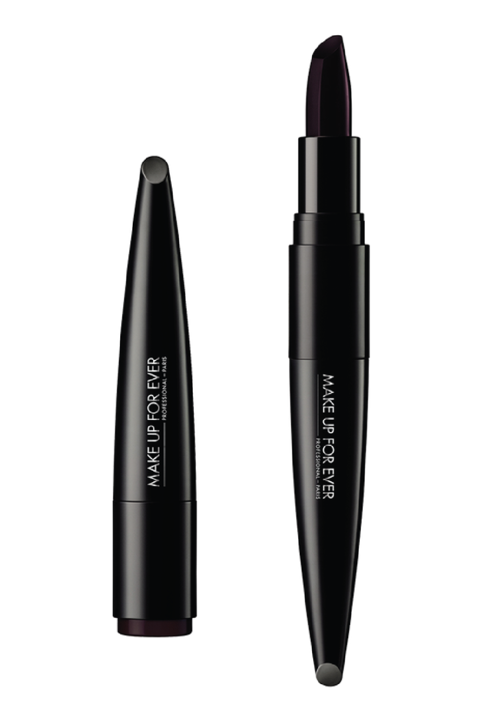 4) Make Up For Ever Rouge Artest Intense Color Beautifying Lipstick in Edgy Black