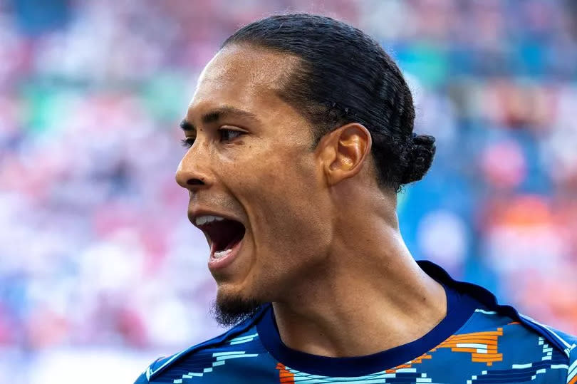 Liverpool captain Virgil Van Dijk during the Euro 2024 group D match between Poland and the Netherlands in Hamburg, Germany on June 16 2024