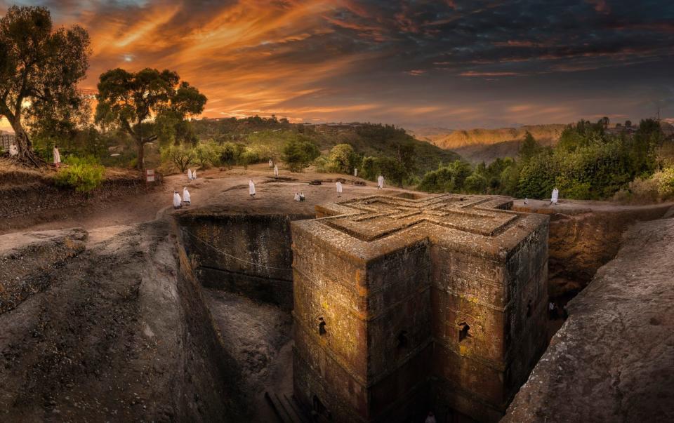 King Lalibela commissioned 11 rock-hewn churches to recreate the holy city of Jerusalem in his 12th-century kingdom - Getty