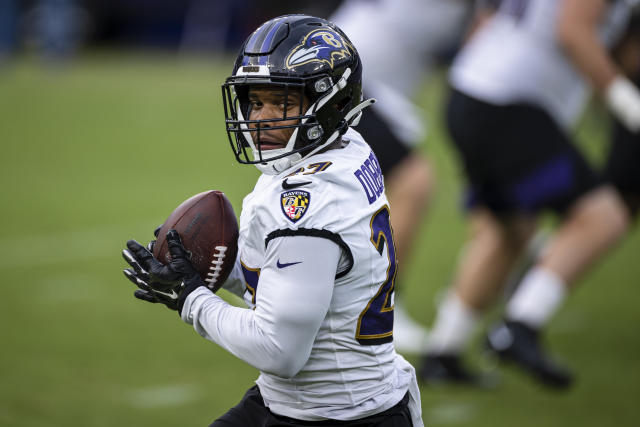 Ravens RB J.K. Dobbins (knee) inactive vs. Dolphins