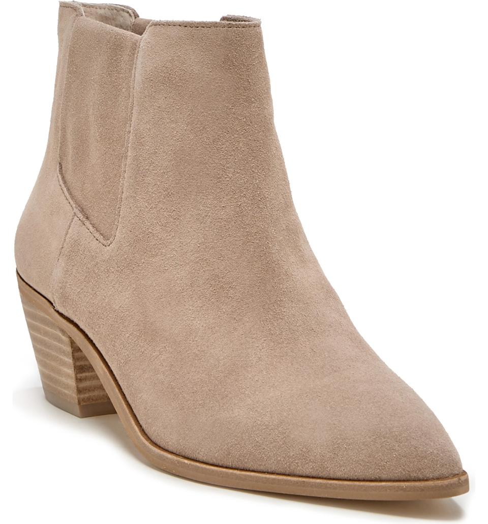 A heeled bootie is a wardrobe staple for spring. 