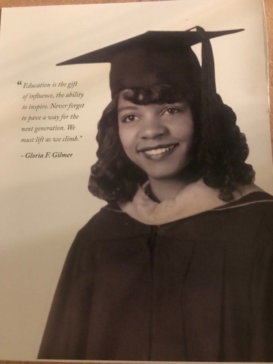 Gloria Gilmer was remembered as Wisconsin's "hidden figure." This is a page from a funeral booklet celebrating her life.