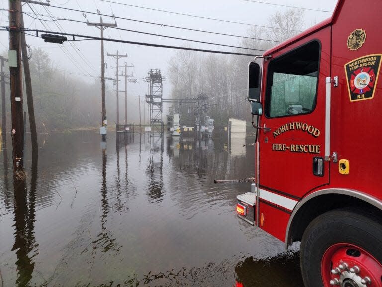 A beaver dam caused flooding at an Eversource substation in Northwood last year following a heavy rain.