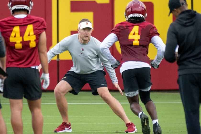 LOS ANGELES, CA - AUG. 5, 2022: USC head coach Lincoln Riley.