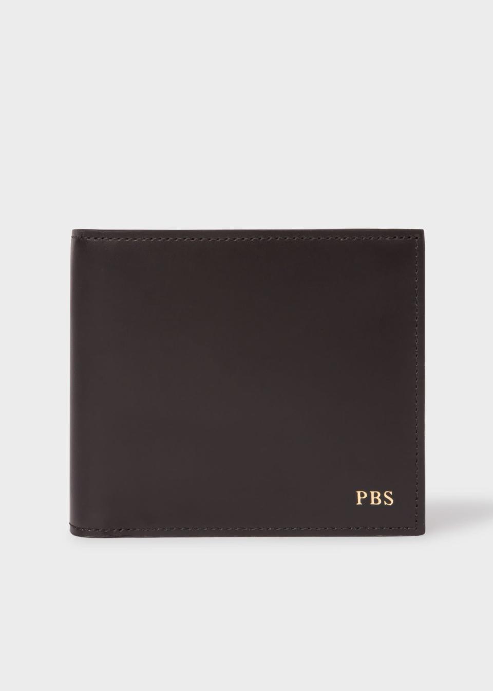 Leather Monogrammed Billfold Wallet