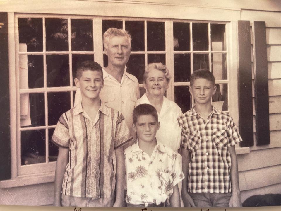 The Gauthier family has run Maurice's Campground in South Wellfleet since 1949. From the left, in front, sons Moe, John and Martin, and in rear, their parents Maurice and Ann Gauthier.