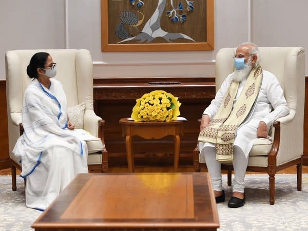 West Bengal Chief Minister Mamata Banerjee met PM Modi in Delhi today. (Photo/ANI)