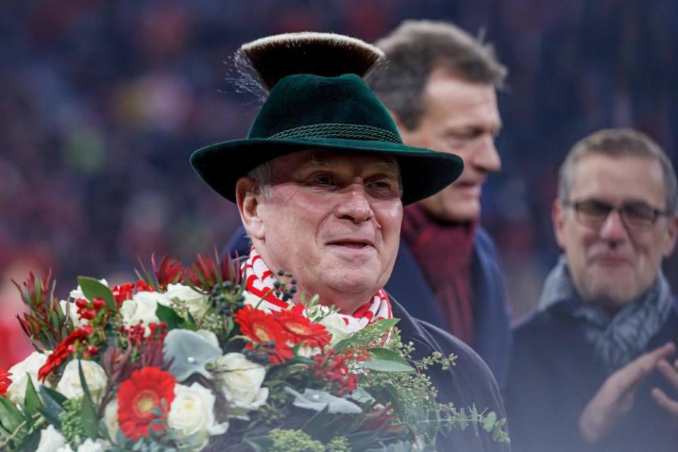 Uli Hoeness was honoured by Bayern Munich on 30 November as he stood down as president to take up an honorary role with the club.