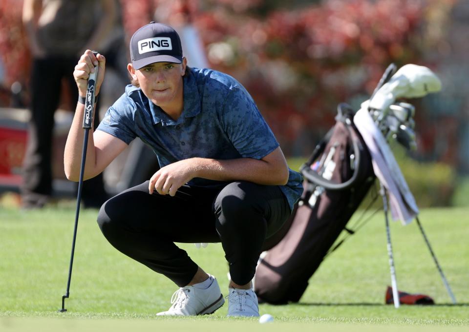 Bonneville’s Parker Bunn competes in and wins the 5A boys state golf championship at Fox Hollow Golf Club in American Fork on Tuesday, Oct. 10, 2023. | Kristin Murphy, Deseret News