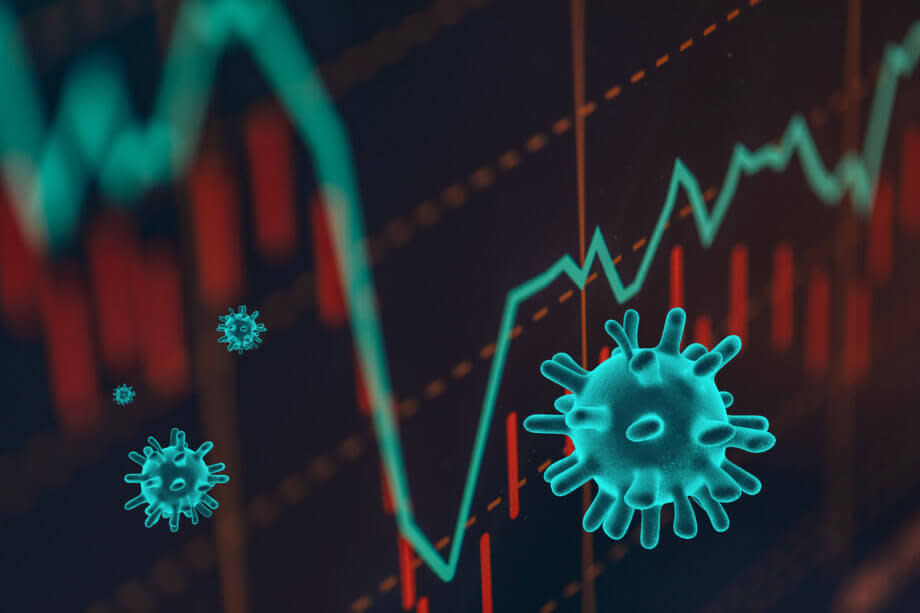 Eine graphische Darstellung des Corona-Virus (COVID 19)