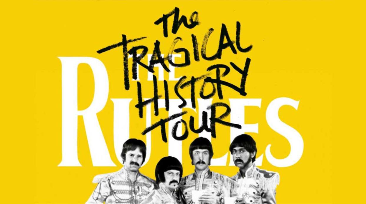  The Rutles superimposed on their logo 