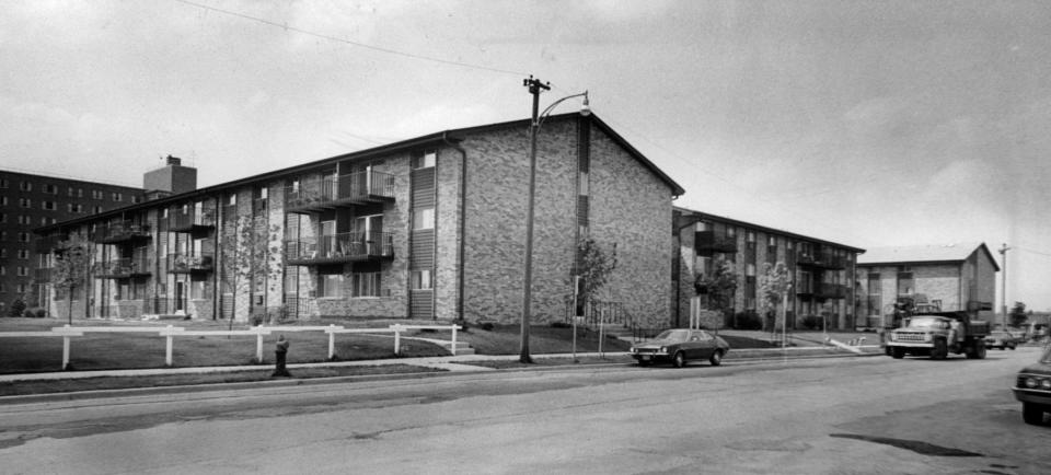 Juneau Village Garden Apartments on North Jackson Street in 1971. Augie Palmisano had an apartment here at the time of his murder in 1978.